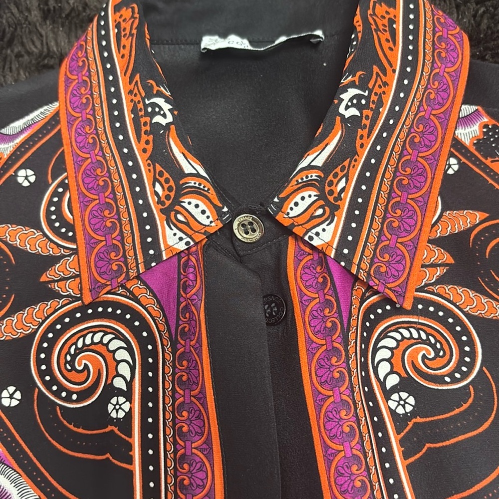Versace Collection Black and Orange Blouse
